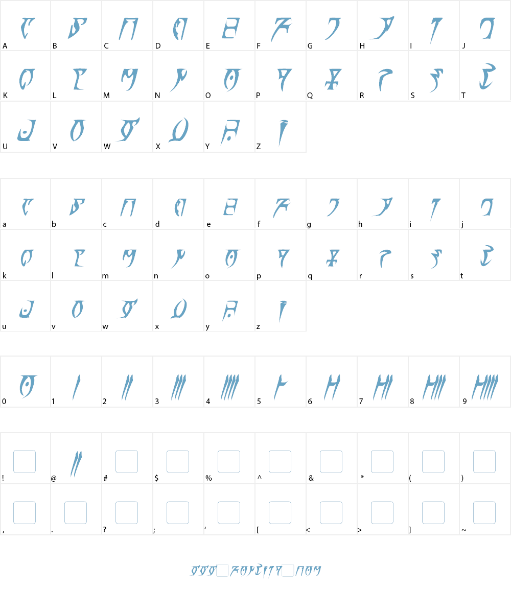 Daedra Font Character